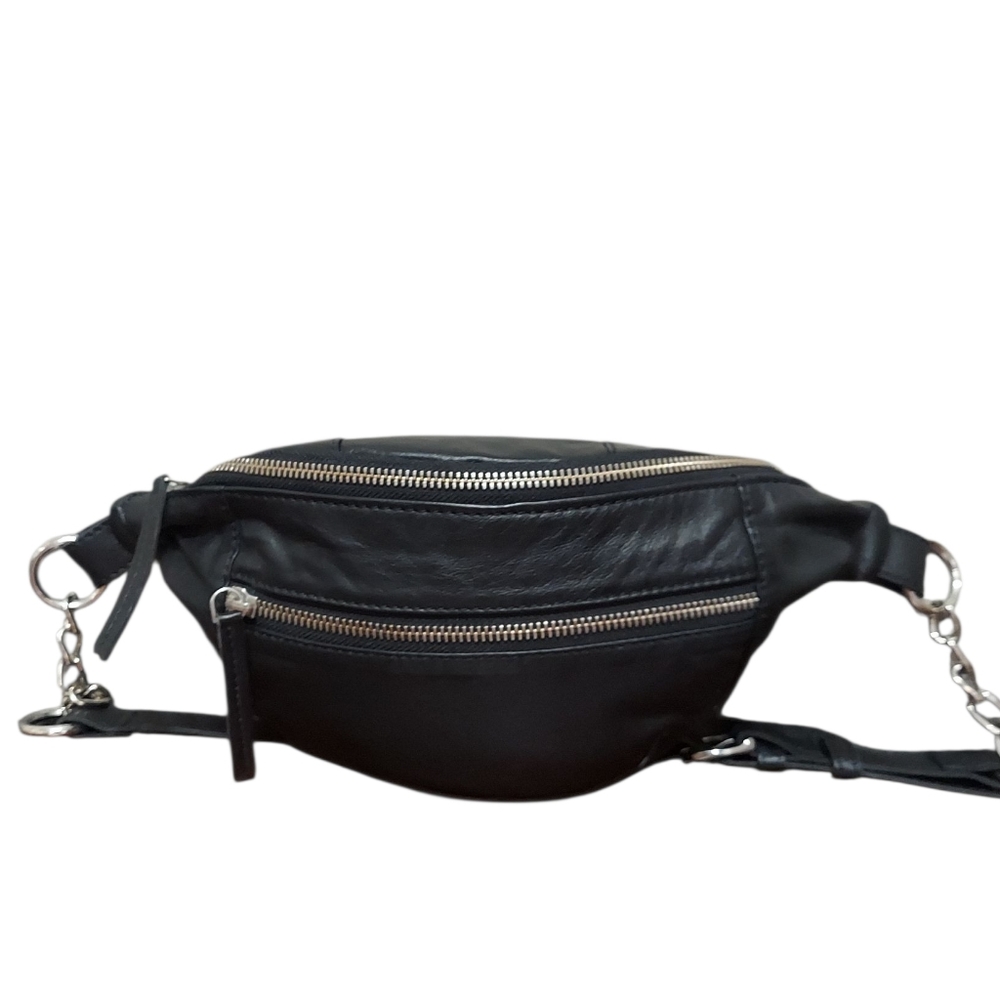 Free People Calf Leather Zip Belt Bag EUC